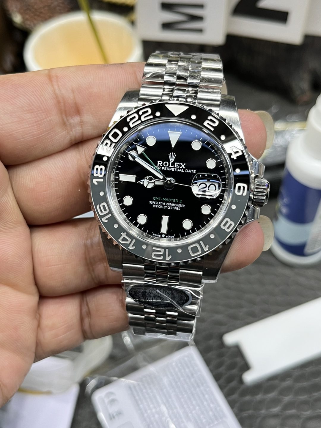 Rolex Greenwich Grey Black Small Green Needle