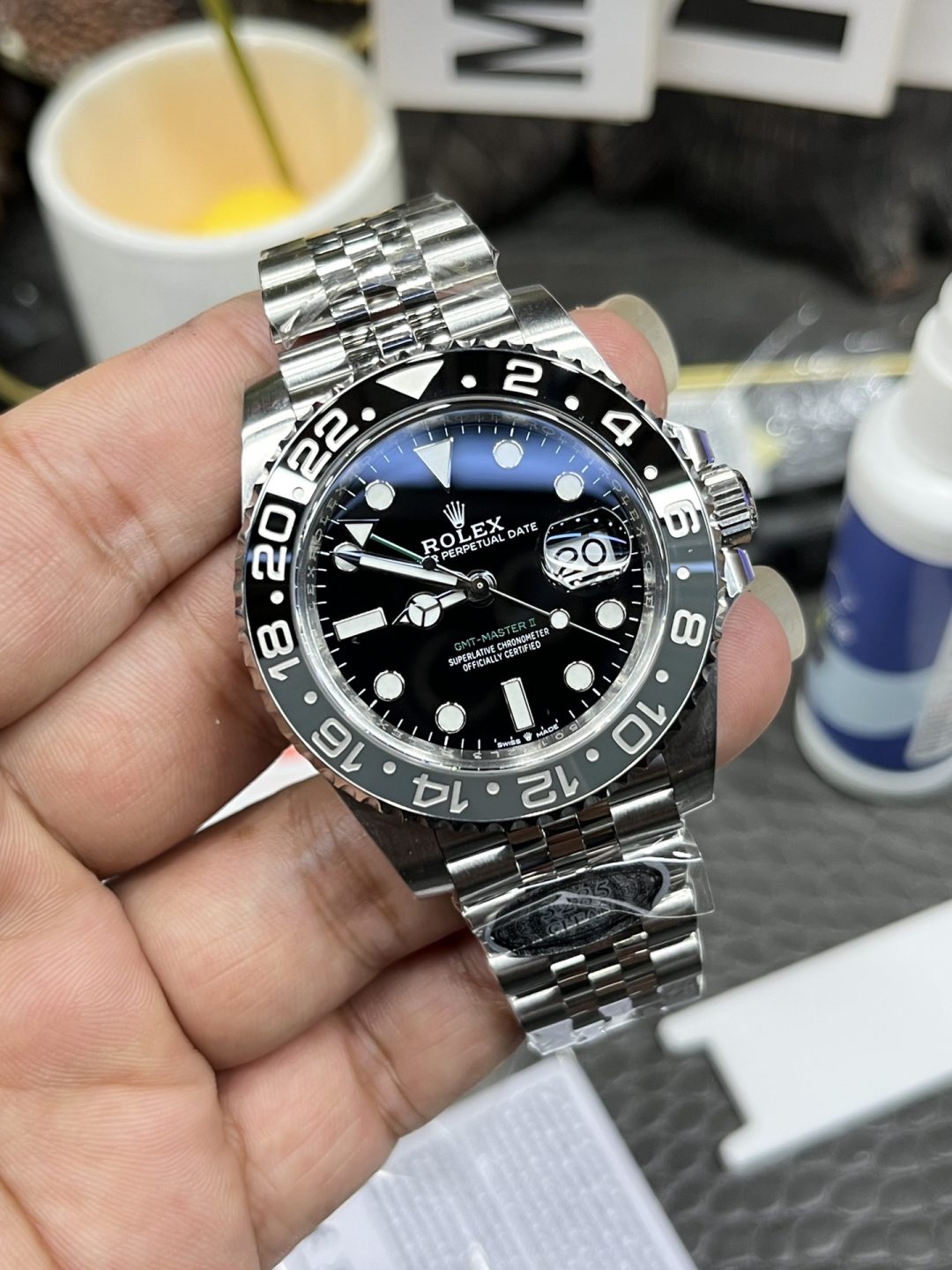 Rolex Greenwich Grey Black Small Green Needle