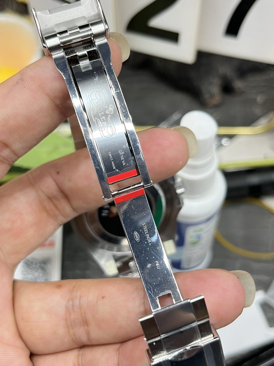 Rolex Greenwich Grey Black Small Green Needle